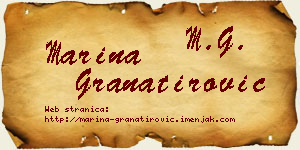 Marina Granatirović vizit kartica